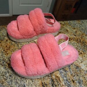 Rare Ugg Women's Super Fluff Slippers Size: 8 Pink Blossom